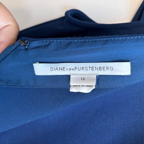 Sz12 Diane von Furstenberg French Blue Midi Sheath Dress - EUC - Picture 10 of 14